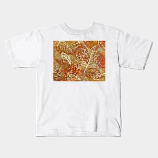 Leaves 18 Mixed Media - Monoprint and Ink Kids T-Shirt